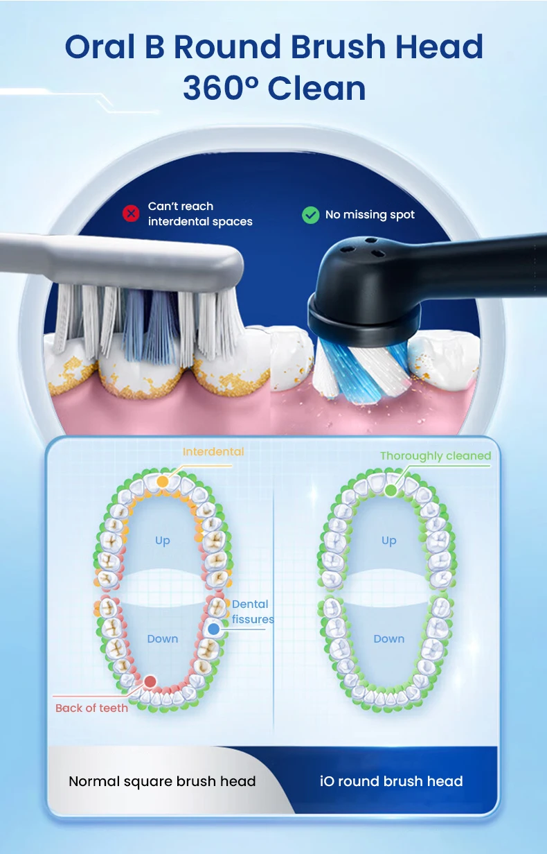 Oral B IO3 Electric Toothbrush IO Series 3 Cleaning Modes for Dental Care Replacement Toothbrush Heads Teeth Brush