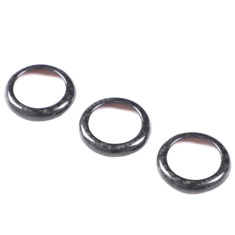 Car Turbo Ring hazard lights driving mode Cover Trim For Fiat 500 07-24 Abarth 595 12-24 Real Carbon Fiber Interior Accessories