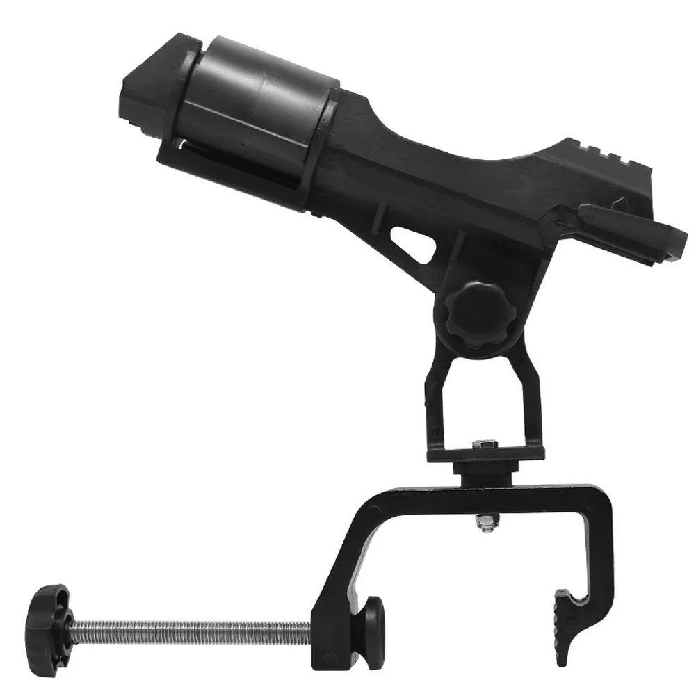 Nylon Fishing Rod Holder for Boats with Full 360 Degree Rotation Tilt Adjustment and Non Slip Lock Design Black