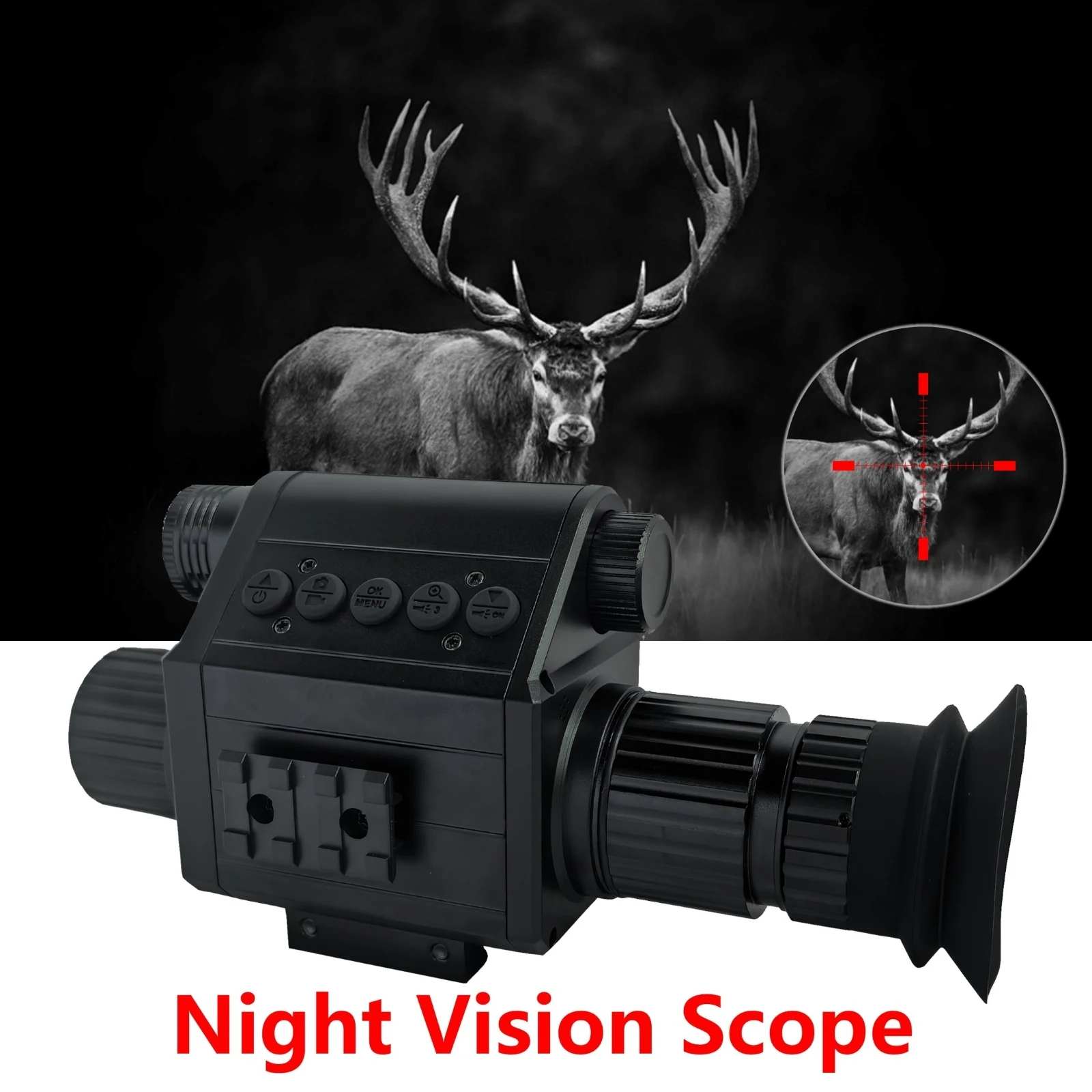M5 Pro Hunting Camera Night Vision Scope Sight HD 1080P Video Recording Infrared 5X Zoom Long Range Viewing for Hunting Camping