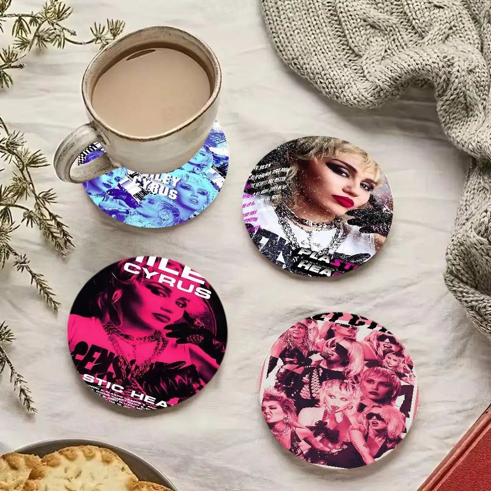 

Pop Singer Miley Cyrus Vintage Wooden Designs For Coffee & Tea, Washable Art Pieces For Cozy Home Cafe