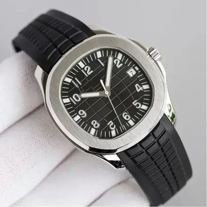 ساعات آلية أوتوماتيكية للرجال AQUANAUT 5167A ساعات رياضية من الفولاذ المقاوم للصدأ relogio حزام مطاطي أسود أزرق مخصص #5