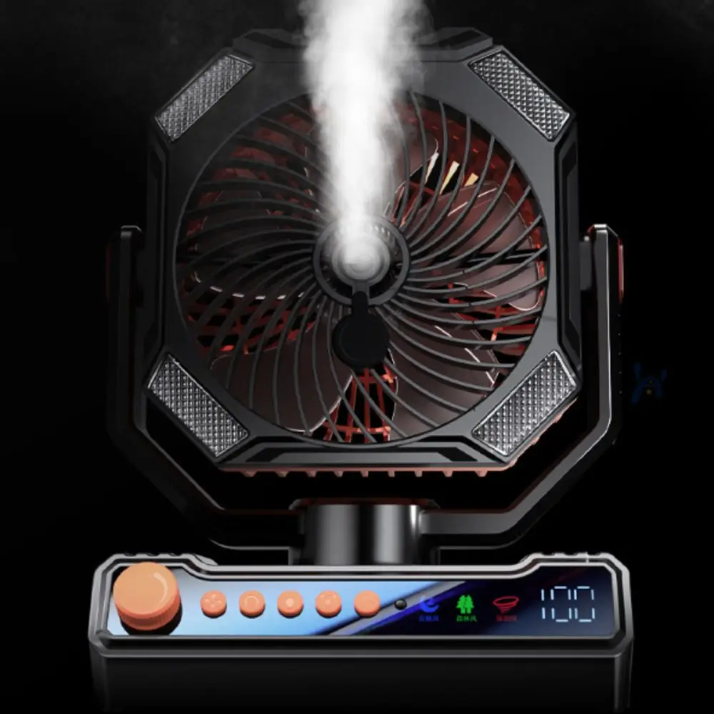 Ultra Long Battery Life Camping Fan Large Wind Force Multi-function Desk Fan USB Rechargeable Quiet Powerful Electric Fan