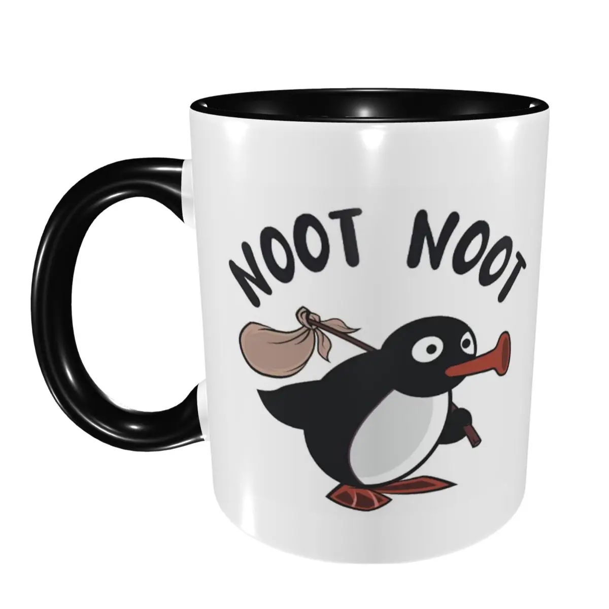 Cute Pingu Penguin Fishing Mug Funny Ceramic Coffee Cups Tea Mugs Milk Cup Drinkware Gift for Woman Man