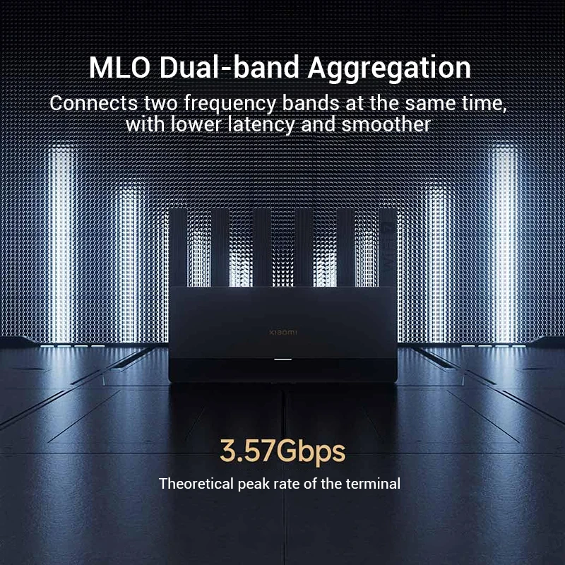 جهاز توجيه شاومى 6500 واي فاي 7 ، ثنائي النطاق ، ذاكرة رام بتقنية MB ، مكرر بمنفذ G ، 6 مكبرات صوت مستقلة للإشارة ، شبكة ، GHz ،