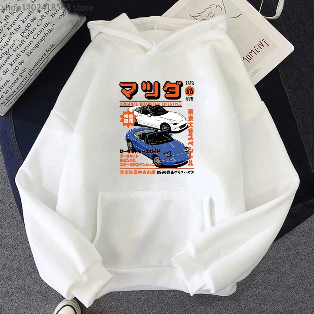 JDM Tokyo Car Hoodies Initial D Japan Manga New Arrival Sweatshirt O-Neck MEN Tops Graffiti Style Hip Hop Sudadera Y2k Clothes