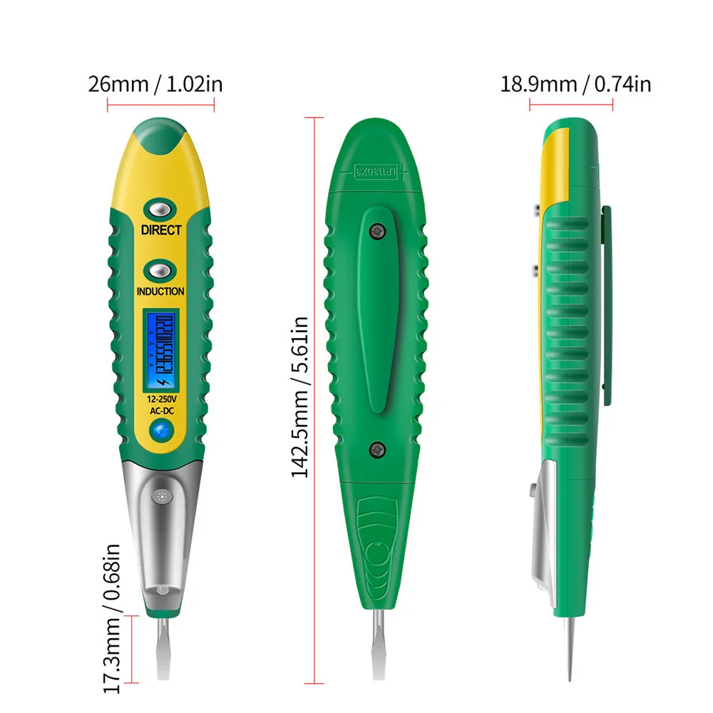 Digital Test Pencil Tester Electrical LCD Display Screwdriver Voltage Detector Test Pen AC/DC 12-250V Electrician Tools