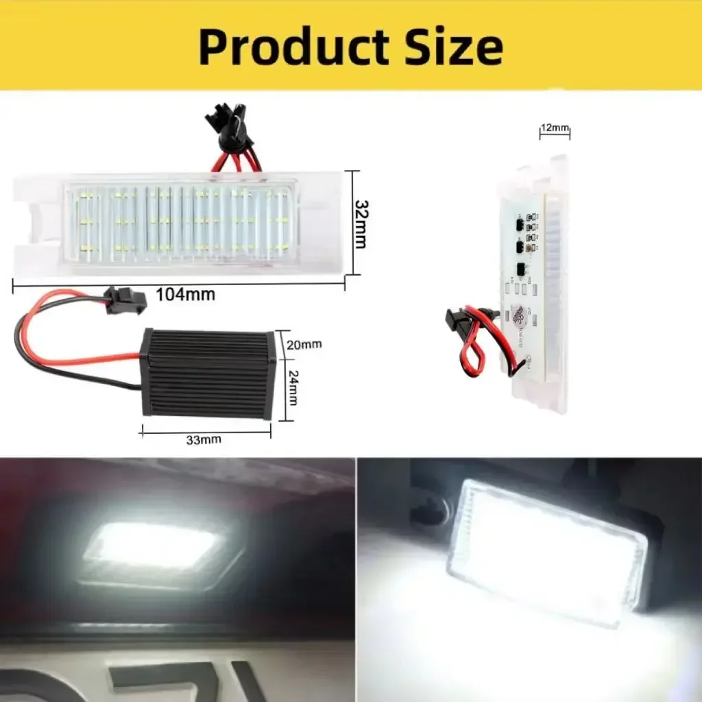 

2Pcs LED Number License Plate Light Logo Lamps For Vauxhall Astra H Zafira B Corsa D Insignia 2008-2017 2018 2019 Car Accesorios