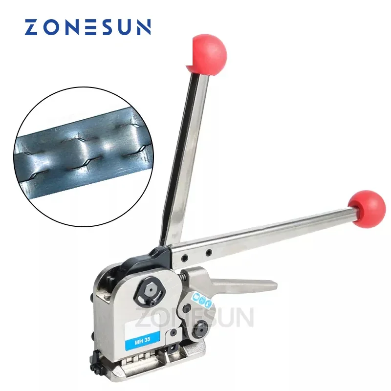 

ZONESUN Strapping machine MH35 Manual Sealless Steel Strapping Tools for strap steels width from 16 to 25mm