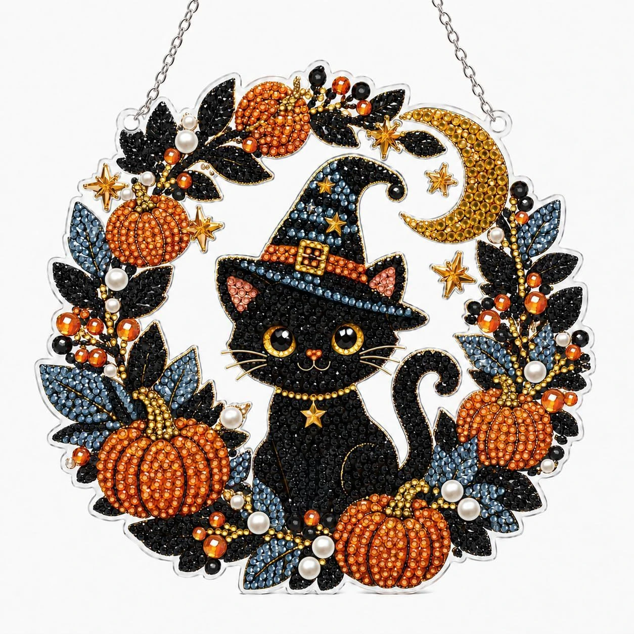 Halloween-Geisterperlen-DIY-Bastelset, Perlen-Malset für Erwachsene, Herbst-Dankes-Perlen-Diamant-Malerei, Ausgefallener Niedlicher Stil; Kann für Herbstdekorationen, Wandbehänge, Bastelsets für