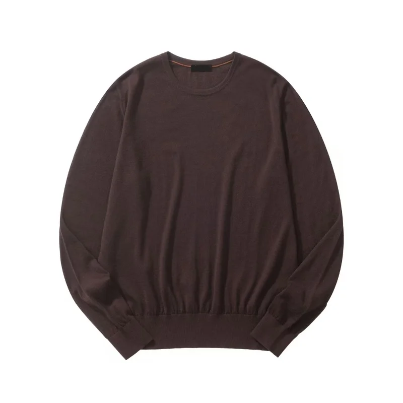 

00% Wool Knitted Long Sve round Ne Base irt for Men Comfortable Soft Winter Casual Faionable Color