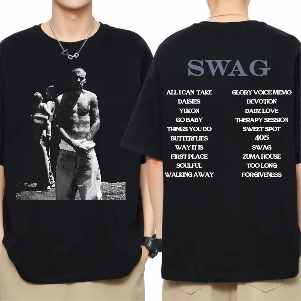 

Men's and Women's Fashion Retro Fan T-shirt Justin Bieber 2025 New Album Tour Pattern T-shirt Harajuku Short Sleeved T-shirt