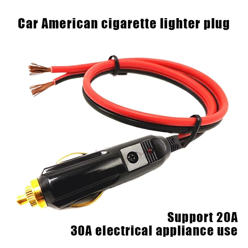 【YY26】20A Male Car Cigarette Lighter LED Socket Plug Connector Adapter Sigaretten Aansteker Auto Copper Wire High-power 12V 24V