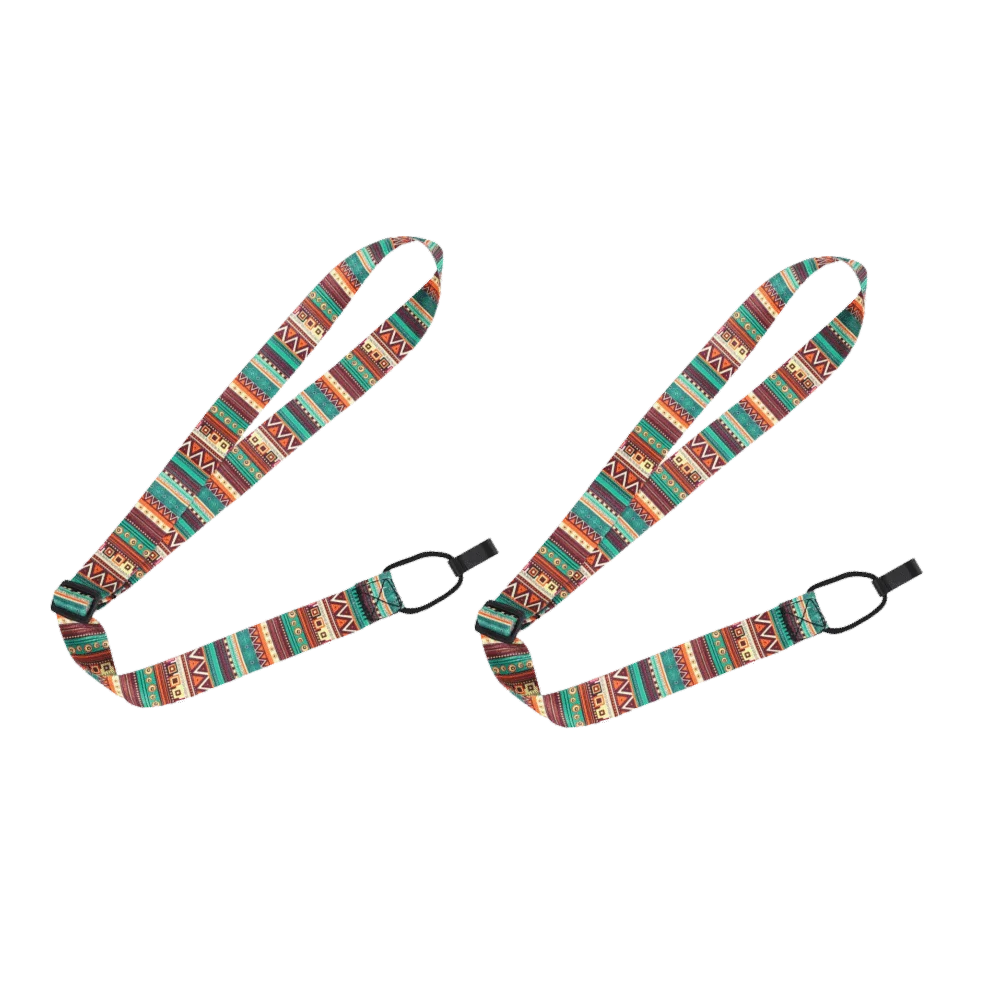 2PCS Premium Adjustable Length Ukulele Strap Nylon + Polyester Colorful Shoulder Strap Instrument Strap Performance