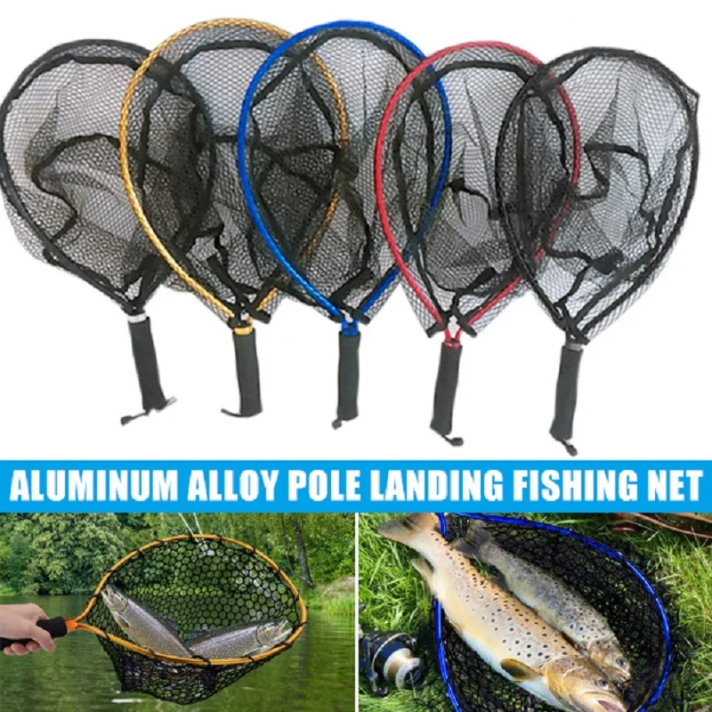

Fishing Net Non-slip Aluminum Alloy Pole Landing Fishing Net for Catching Fishes Portable Lightweight Durable Fishing Net