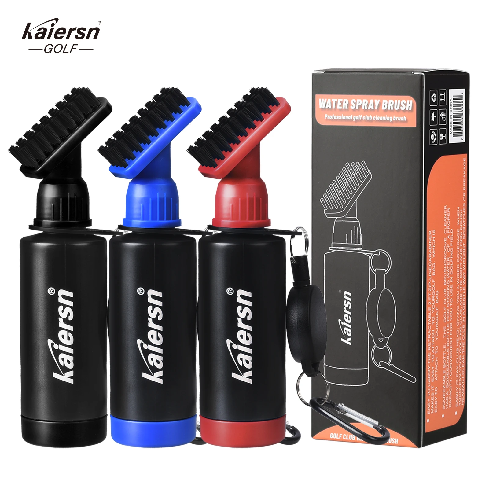 Upgraded Golf Kettle Cleaning Brush Spray Cleaning Brush Head Manually Pressing Out Three Color Optional Golf Cleaning Accessory