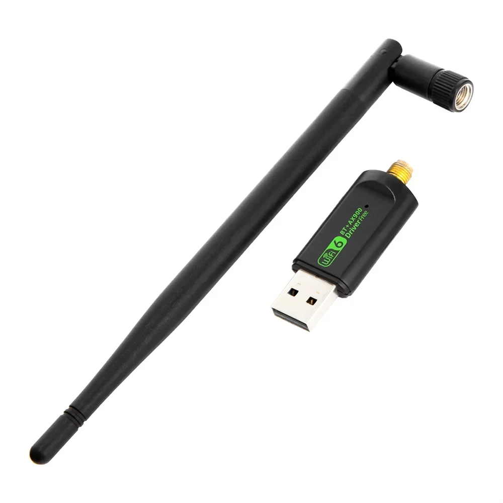900Mbps WiFi 6 AX900 USB Adapter 2 in 1 Bluetooth 5.4 Network Card 2.4G&5Ghz 5dbi Antenna USB Dongle Receiver Free Driver For PC