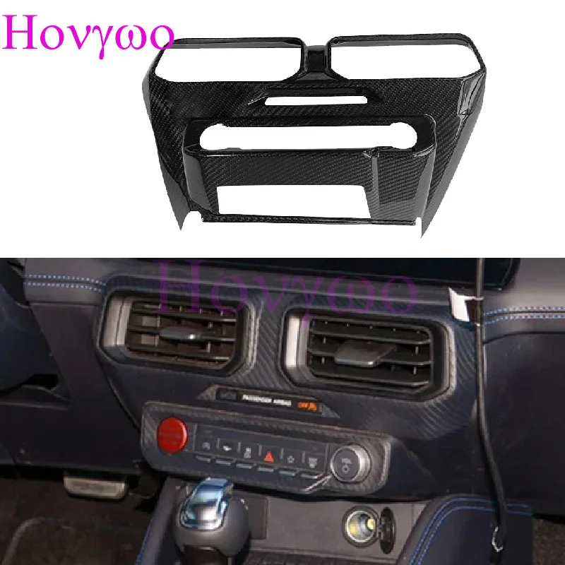 

Car Center Console Real Dry Carbon Fiber Air Conditioning Vent Decoration Cover Fits for Ford Mustang 2024Up