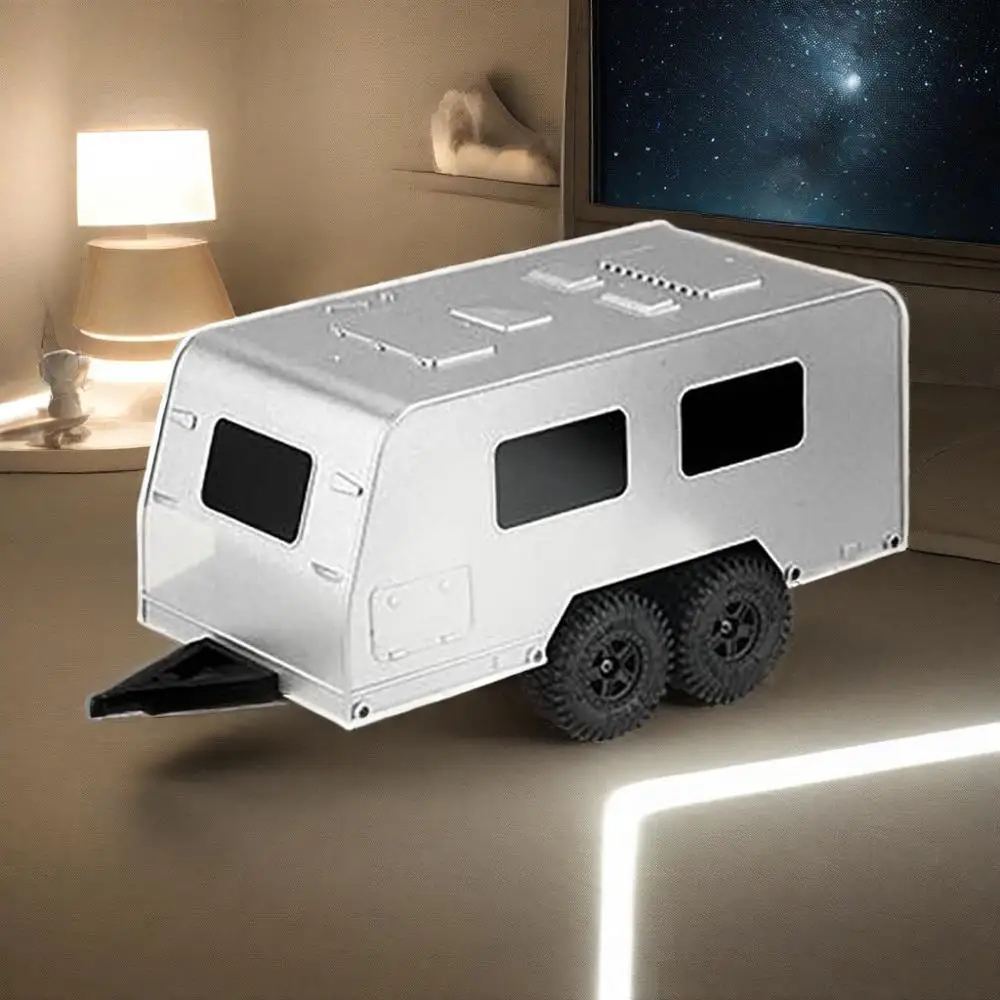 

Подарок: Пластиковый прицеп-кемпер JJRC 1/18 на четырех колесах для радиоуправляемой машинки-краулера C8818, радиоуправляемый внедорожник для коллекционеров