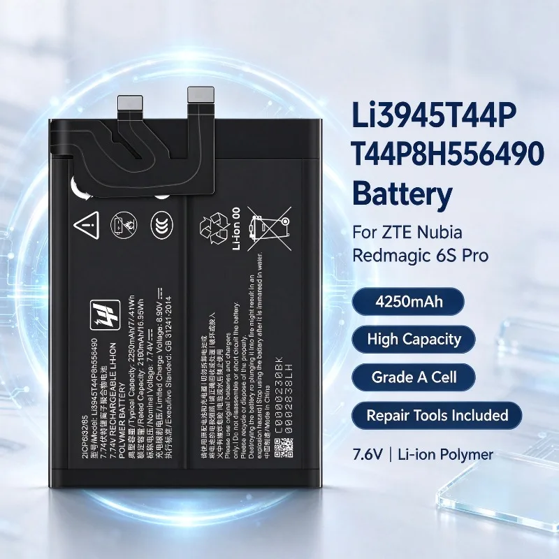 Li3945T44P8H556490 Replacement Battery For ZTE Nubia Redmagic 6S Pro, High Capacity Grade A Cell Phone Battery with Repair Tools