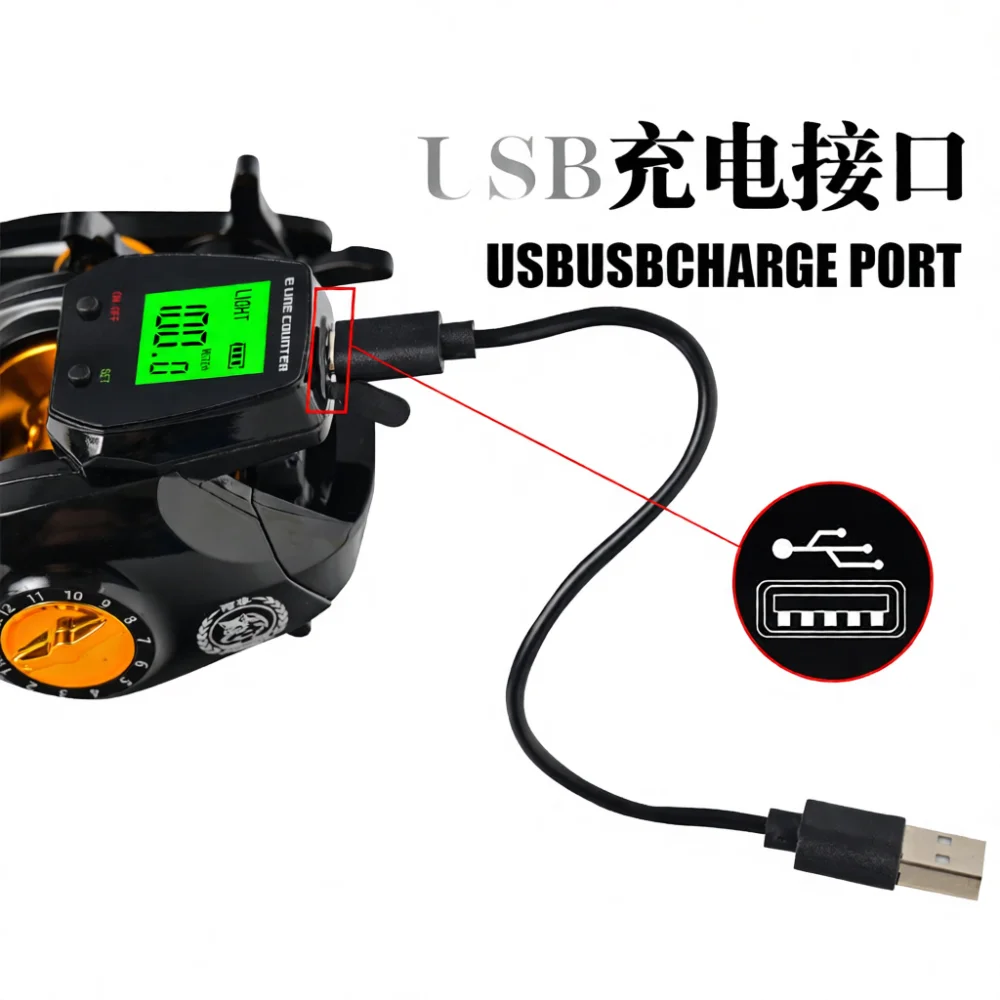 Digital Baitcasting Reel Big Screen Saltwater Fishing Equipment Drag Alarm Baitcaster For Boat Bridge Sea Angling