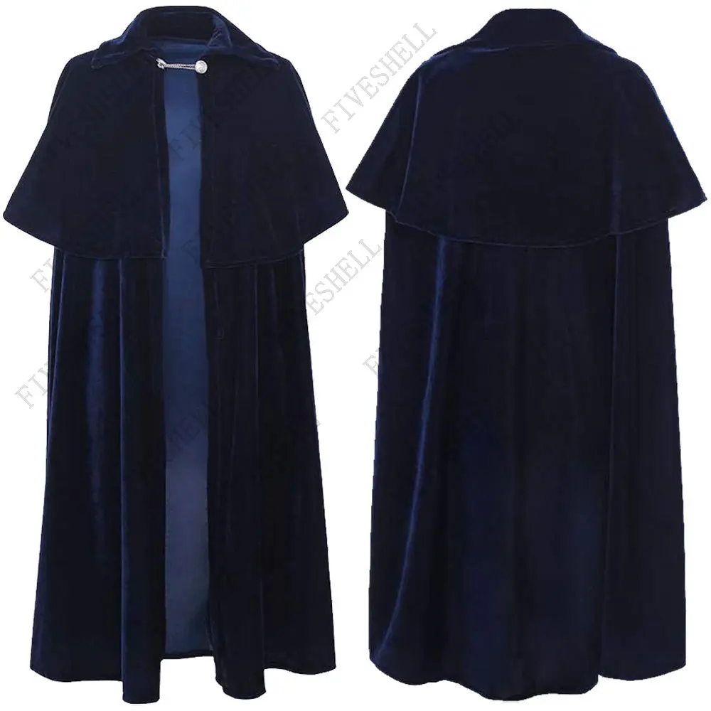 Capa Maxi de rey guerrero Medieval renacentista para hombres y niños, traje de escenario de caballero gótico Retro, capa de gabardina de sacerdote de Cosplay