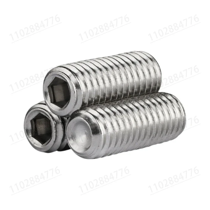 DIN916 304 Acero inoxidable 20 piezas M3 M4 M5 M6 M8 M10 Hexágono Hex Socket Cup Point sin cabeza juego de tornillos extremo cóncavo