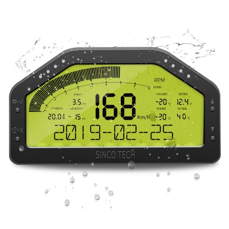 أداة سباق عالمية متعددة الوظائف معدلة DO908LCD متعددة الوظائف لوحة أدوات معدلة للسيارة سرعة/درجة الحرارة