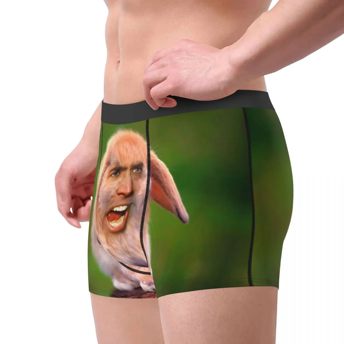 Custom Cool Funny Nicolas Cage Rabbit Meme Boxers Shorts Panties Male Underpants Stretch Briefs Underwear