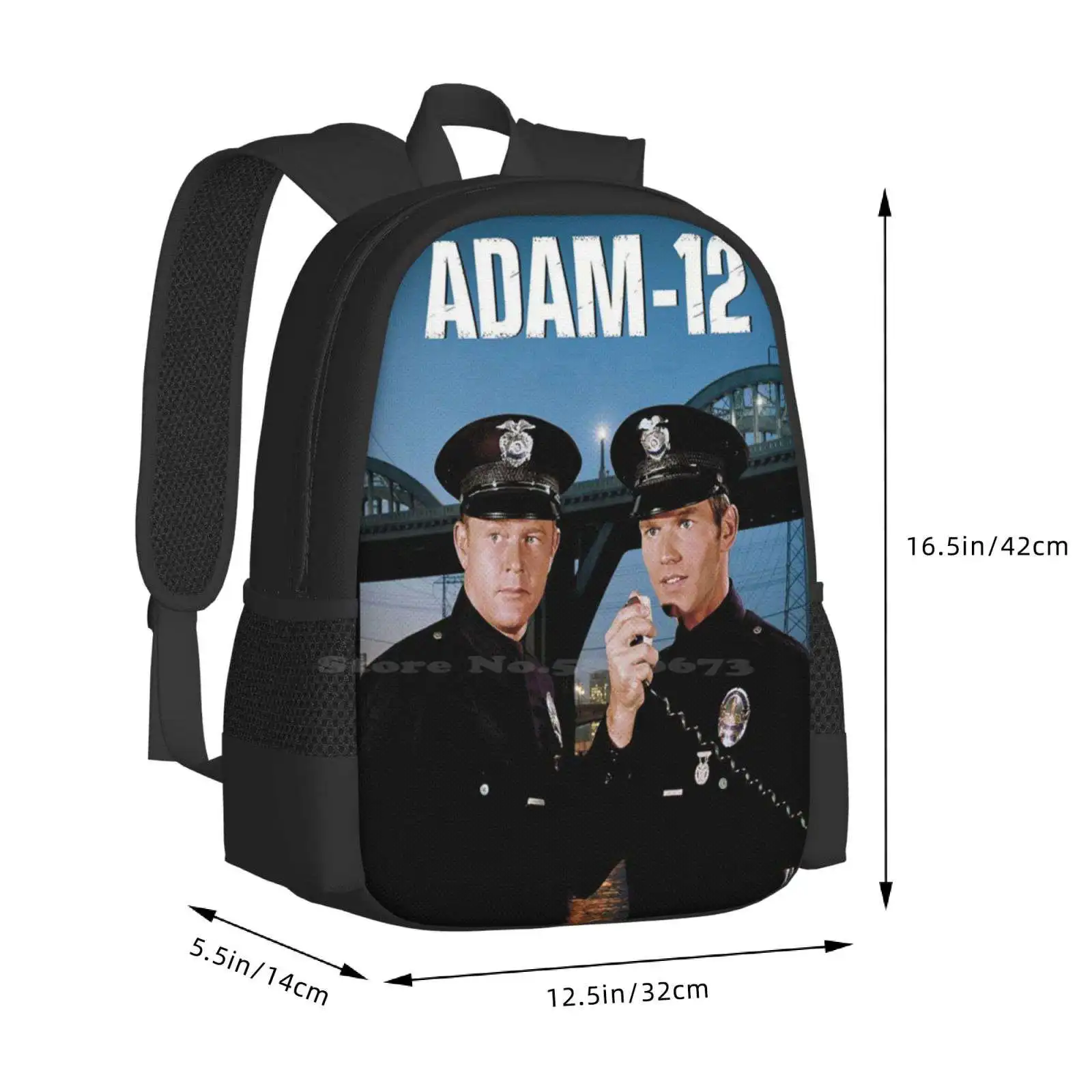 Adam 12-mochila escolar de gran capacidad, bolsas para ordenador portátil, oficial de policía, Lapd, Sheriff, serie de policías, Pete, Malloy, Jim, Reed