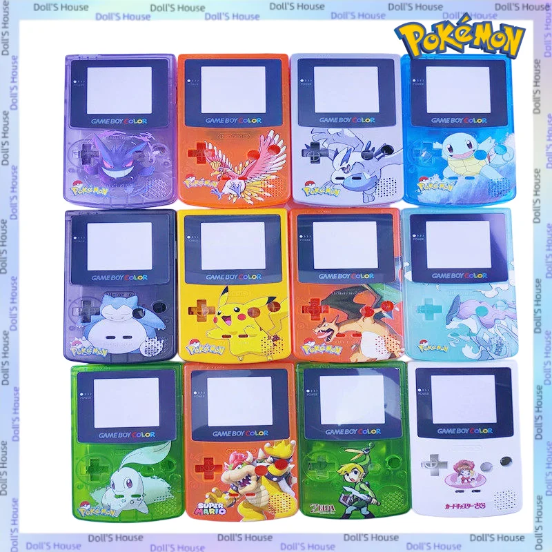 Nueva Carcasa de Repuesto para Nintendo Game Boy Color Edición Limitada, Diseño Pokémon, Carcasa Transparente Personalizada, Consola de Juegos Retro