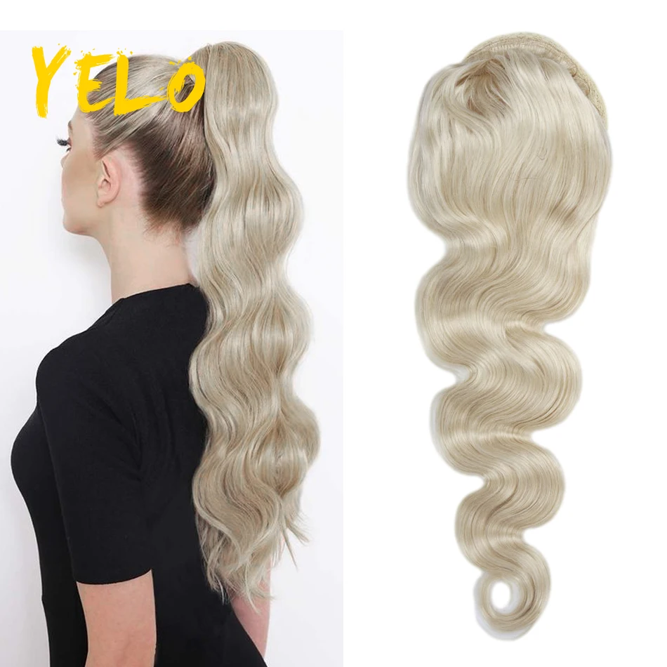 Body Wave Drawstring Ponytail Human Hair Extension Brazilian Clip Ins European Remy Natural Shades Salon Supply Body Wave Bundle