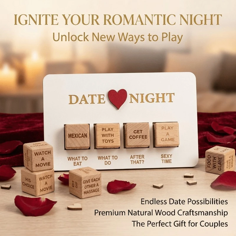 Wooden Art Date Night Romantic Creative Design Game Dice After Dark Wedding Valentine Gift Souvenir