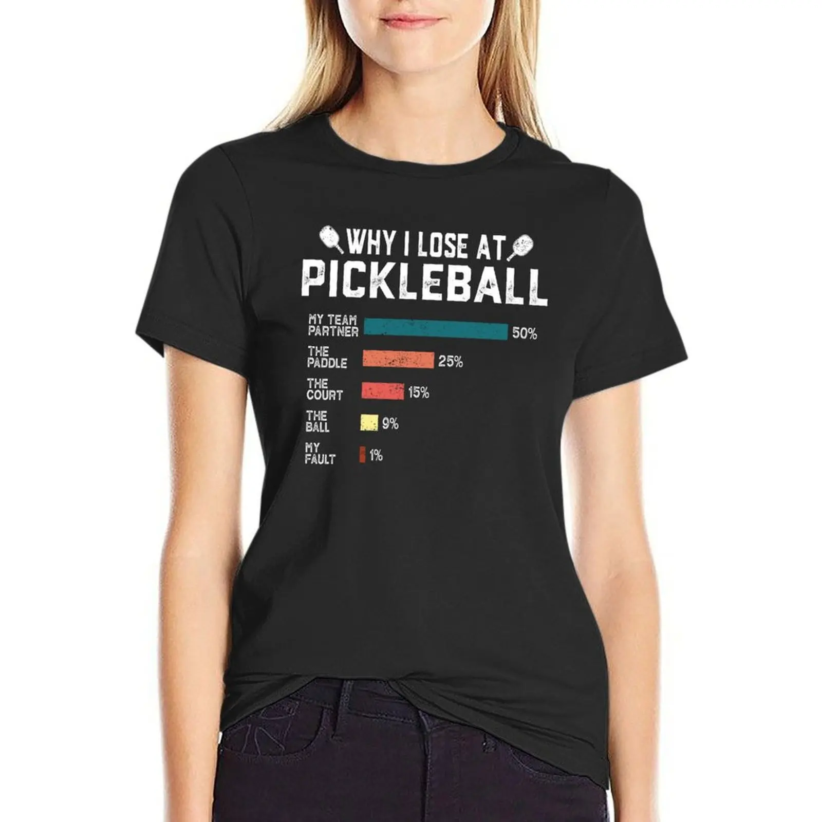 Why I Lose at Pickleball Funny Pickleballers Gift T-Shirt kawaii clothes tops animal prinfor white t-shirts for Women