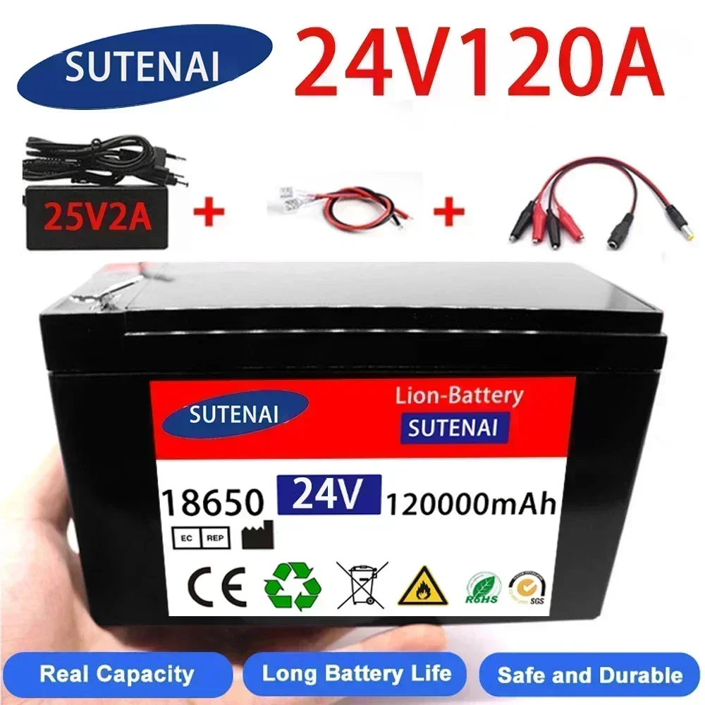 

24v 120A Li Ion 18650 Battery Electric Vehicle Lithium Battery Pack 21V- 25V 35Ah 120Ah Built-in BMS 30A High Current