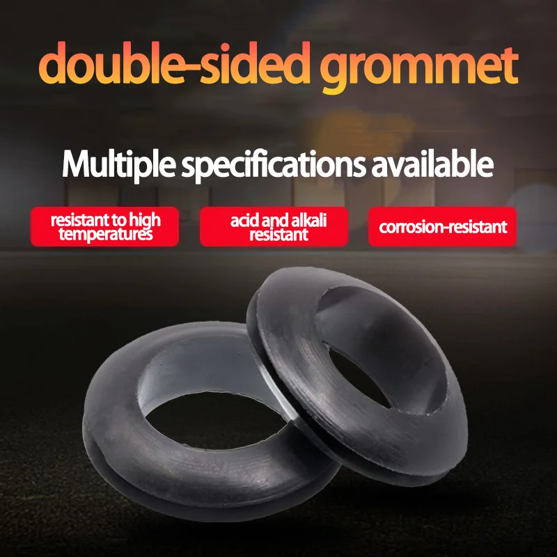 

22-80mm Double-sided Protective Coil Black Rubber Protective Ring Electric Box Outlet Hole O-ring Threading Ring Seal Ring