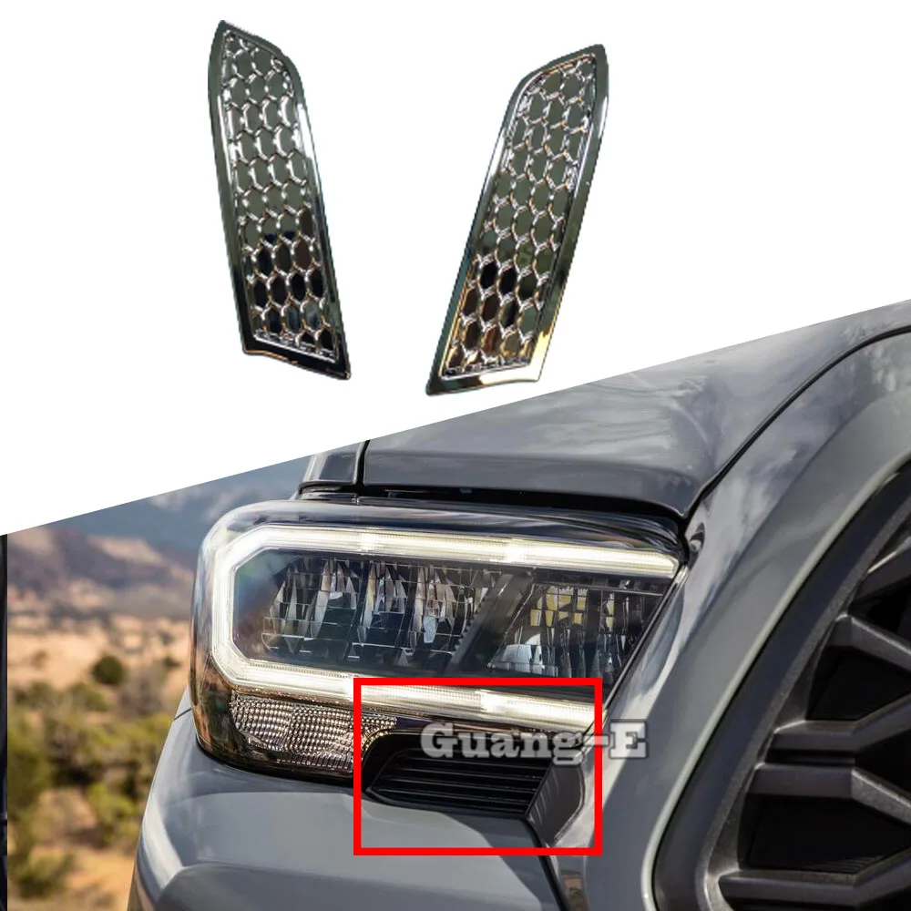 

For Toyota Tacoma 2015 2016 2017 2018 2019 2020 2021 2022 2023 Sticker Head Front Molding Eyebrow Trim Light Lamp Frame Cover