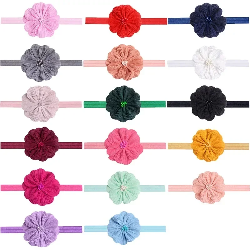 1PC Flower Baby Headband Soft and Elastic Baby Girl Headband Suitable for Newborn Headscarves Baby Hair Accessories Multicolour