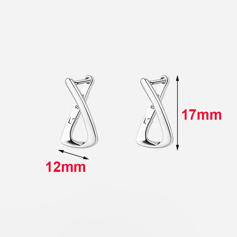 Silver Color Twisted Geometric Hoop Earrings For Women Party Classic Fine Jewelry Light Luxury Accessories In Summer