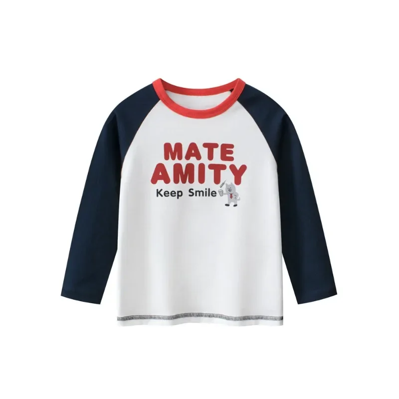 

Letters Print T Shirt Boys 2024 Children's Clothing Autumn New Long Sleeve Cotton T-shirts Tees Bottom Top Kids Clothes 2-9Y