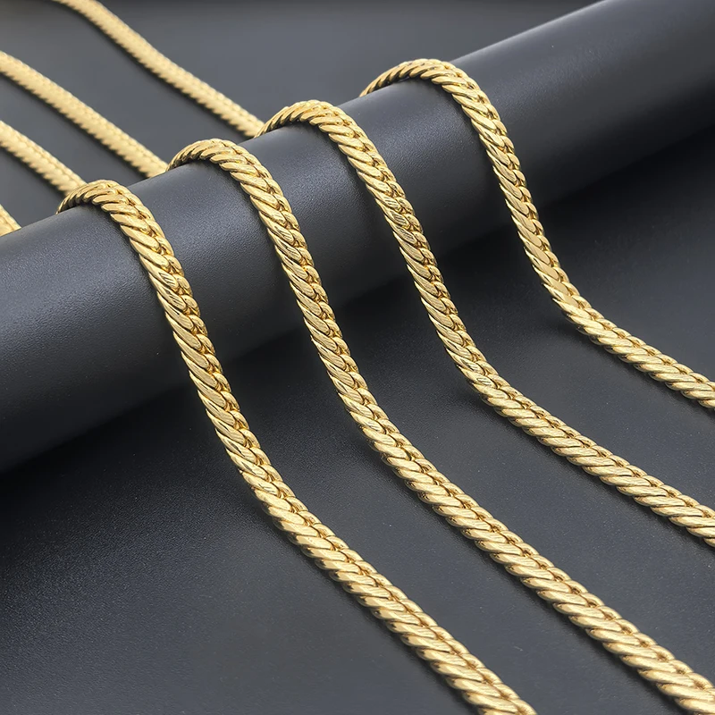 Cuban Link Chains Gold สีคลาสสิกผู้หญิงผู้ชาย Curb Chunky สร้อยคอ 5 มม.18 นิ้วสําหรับจี้เครื่องประดับโลหะ