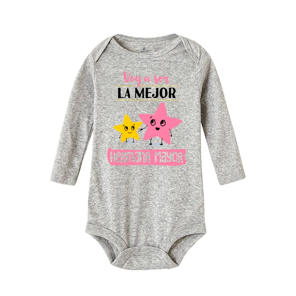 Im Going To Be The Best Big Sister Baby Bodysuit Long Sleeve NewBorn Romper Toddler Jumpsuit Pregnancy Announcement Clothes