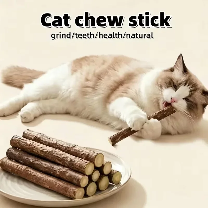 20pc Silvervine Cat Chew Sticks Natural Matatabi Catnip Toy Kitten Molar Teeth Cleaning Snack Pet Products