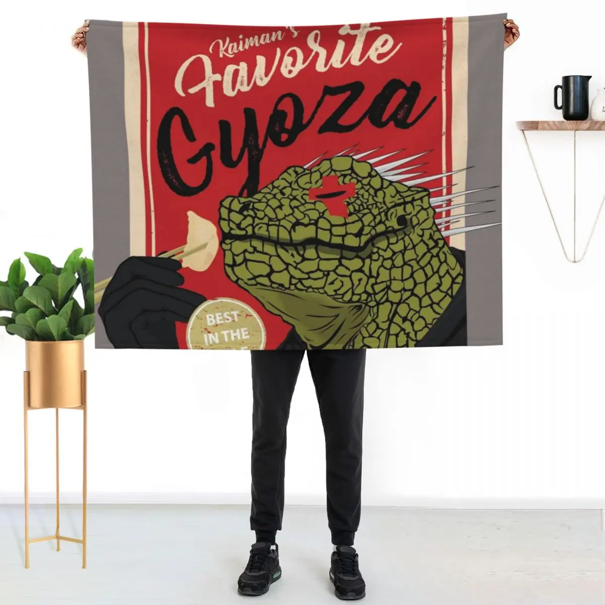 

Dorohedoro anime Kaiman eating Gyoza Throw Blanket Year Round Soft Comfortable Blanket for Home