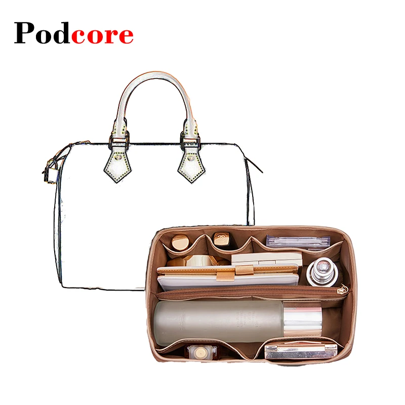Lightweight Nylon Bag Organizer for Speedy 20/25/30/35 – Purse Insert Handbag Liner with Pockets
