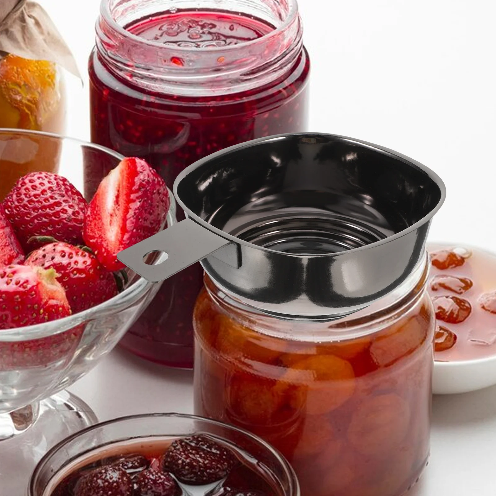 

Large Diameter Stainless Steel Wide Mouth Square Funnel Handle Oil Strainer for Filling Mason Jars Bottles Kitchen Food Funnel