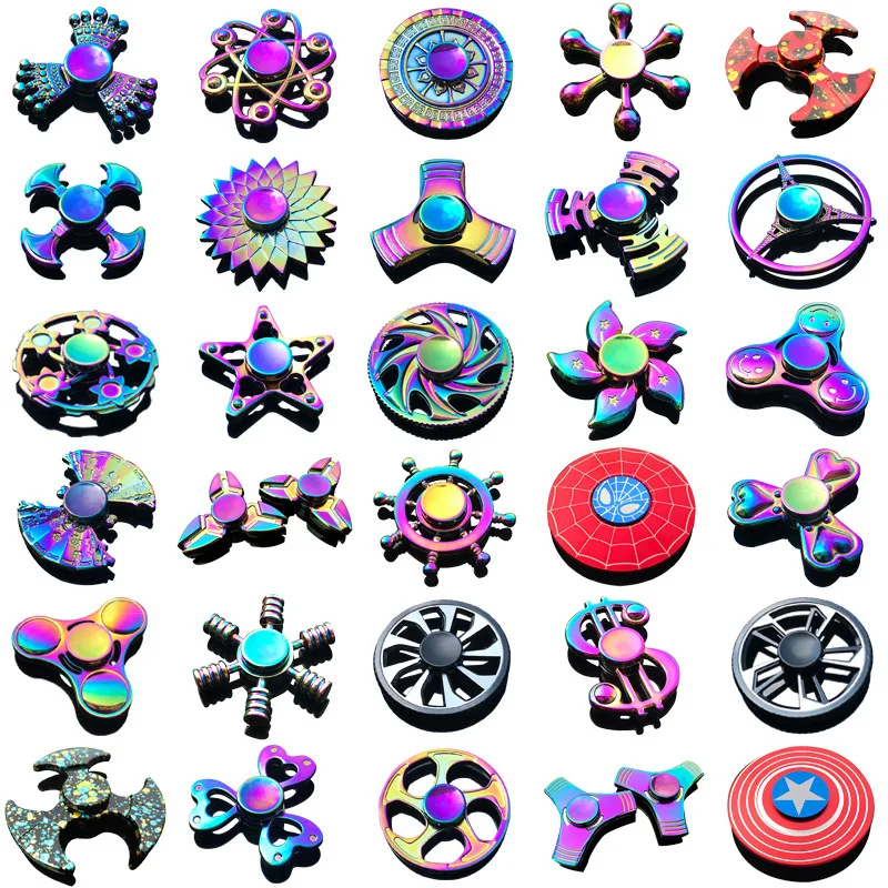 Bunter Legierungs-Fingerspinner Stressabbau-Spielzeug Handspinner Finger-Gyro Fidget-Spielzeug Fidgets Toys Spinner Metall-Fidget – Detail 11