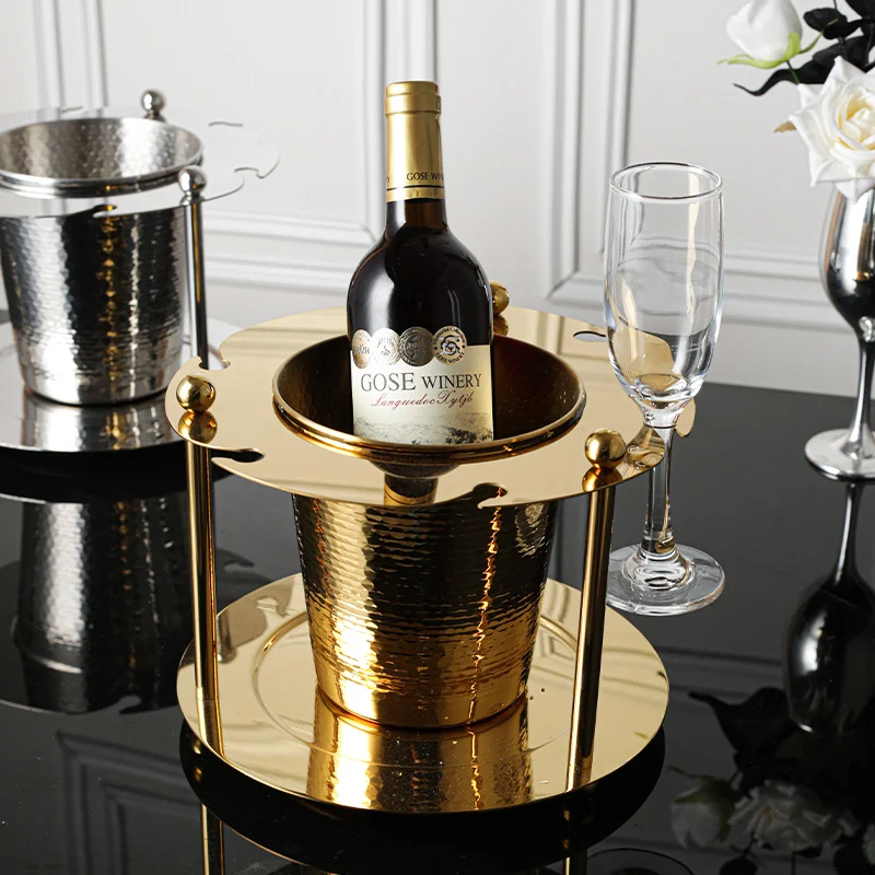 

light luxury wine glass ice bucket integrated rack champagne cup decoration red wine champagne ice bucket high sense