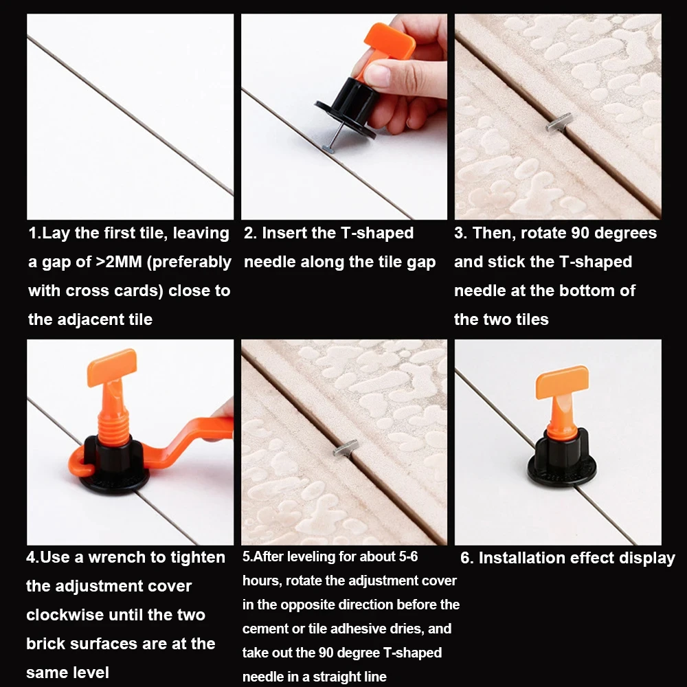 Floor Tile Leveling System Clips PP Spacers Porcelain Ceramic Leveler Kit For Tile Laying Wall Fixing Construction Tools