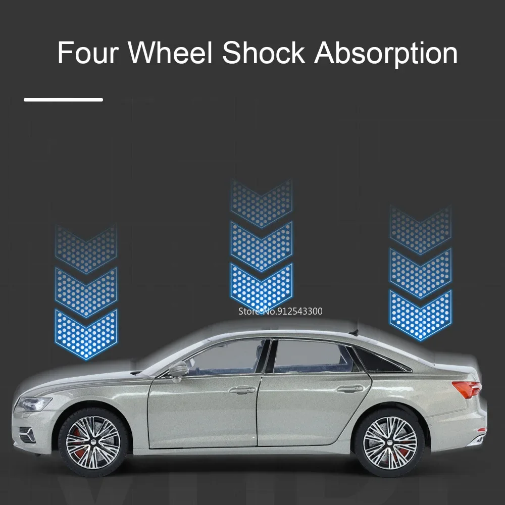 Modèle de voiture de sport A6L A8, échelle 1:24, jouet de haute Simulation en métal moulé sous pression, modèles lumineux, Collection d'ornements cadeaux à retirer